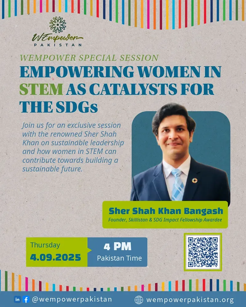 Sher Shah Khan Bangash speaking on Women in STEM as Catalysts for the SDGs